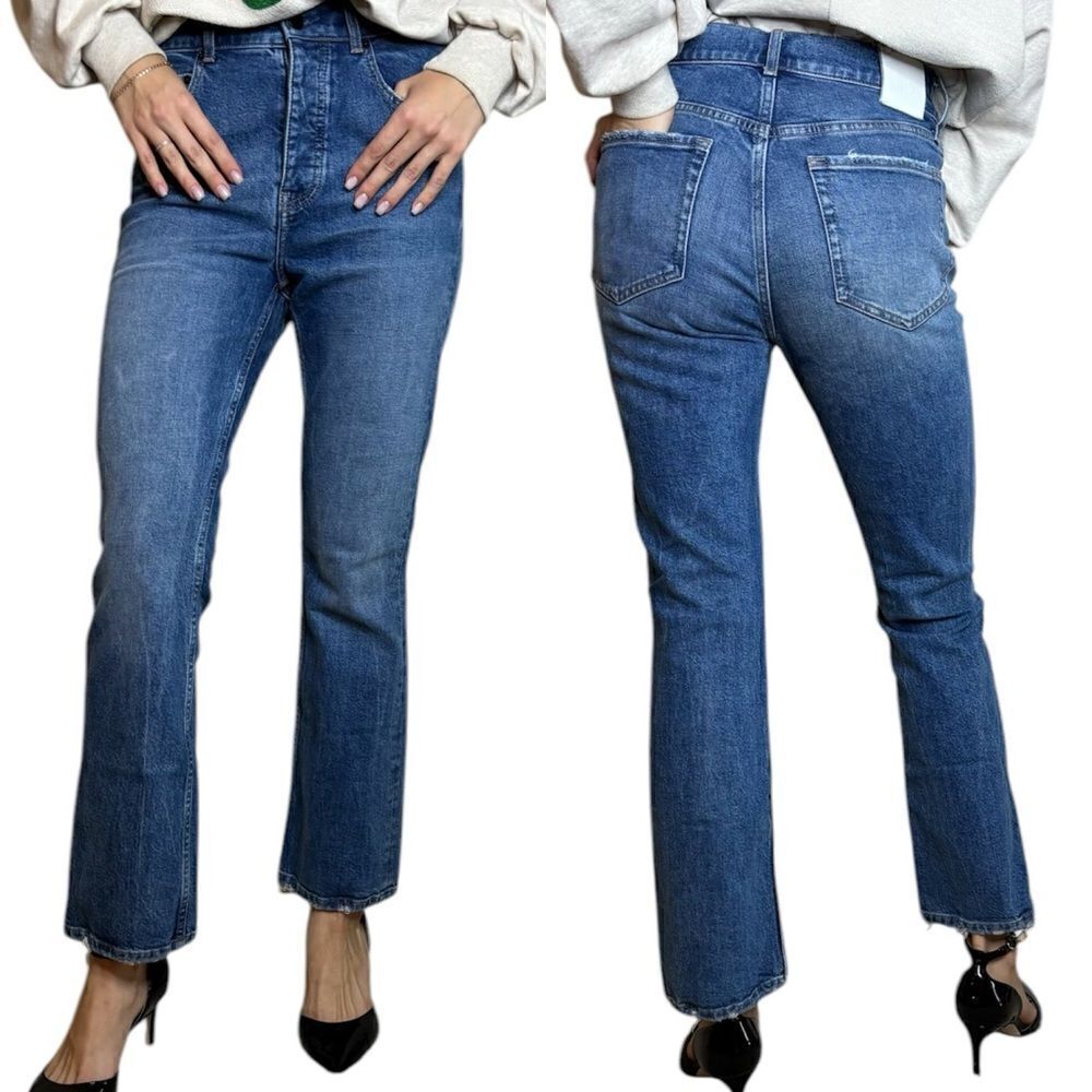 Anine Bing Lara Kick Blue Jeans Flare Size 27